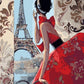 Lady & Eiffel Tower Paint by Numbers