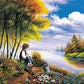 Little Boy Fishing Paint by Numbers