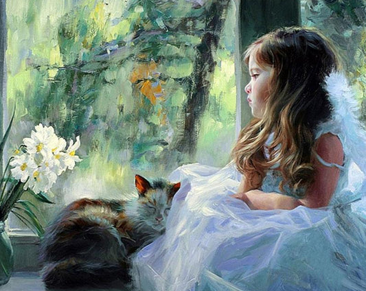 Girl & Cat DIY Painting Kit