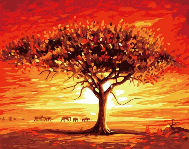 Desert Tree Paint by Numbers