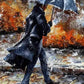 Man Walking in Rain Paint by Numbers