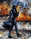 Man Walking in Rain Paint by Numbers