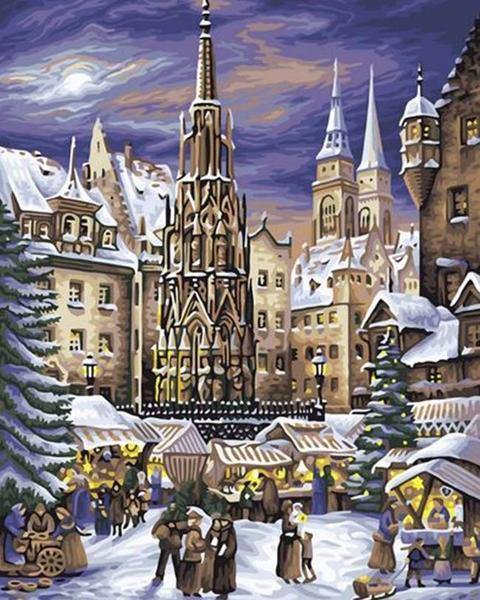 Medieval Christmas Market Paint by Numbers