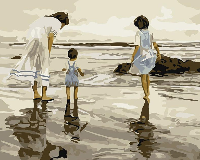Mother with Kids Paint by Numbers