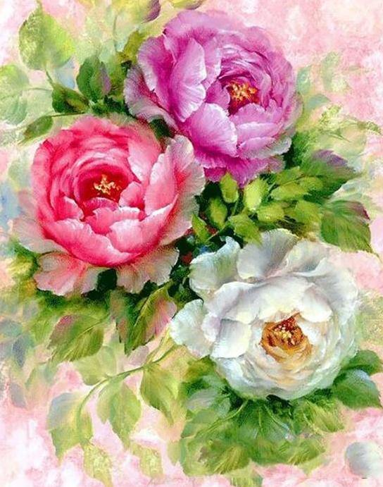 Colorful Peonies Paint by Numbers