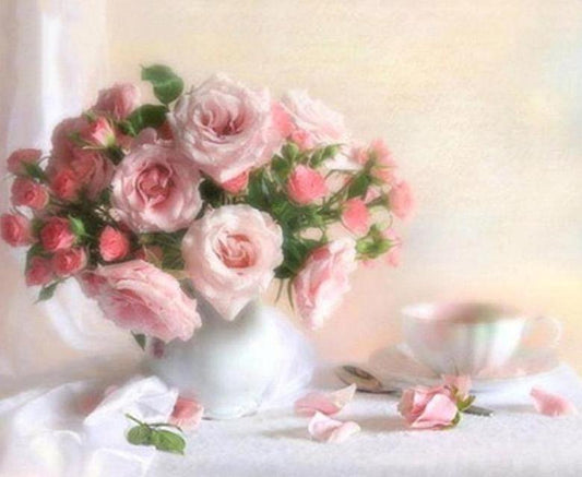 Pink Roses Paint by Numbers Kit