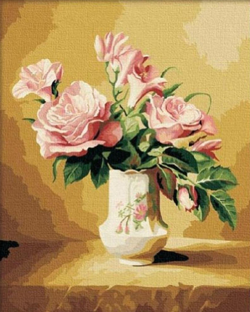 Pink Roses Painting by Numbers