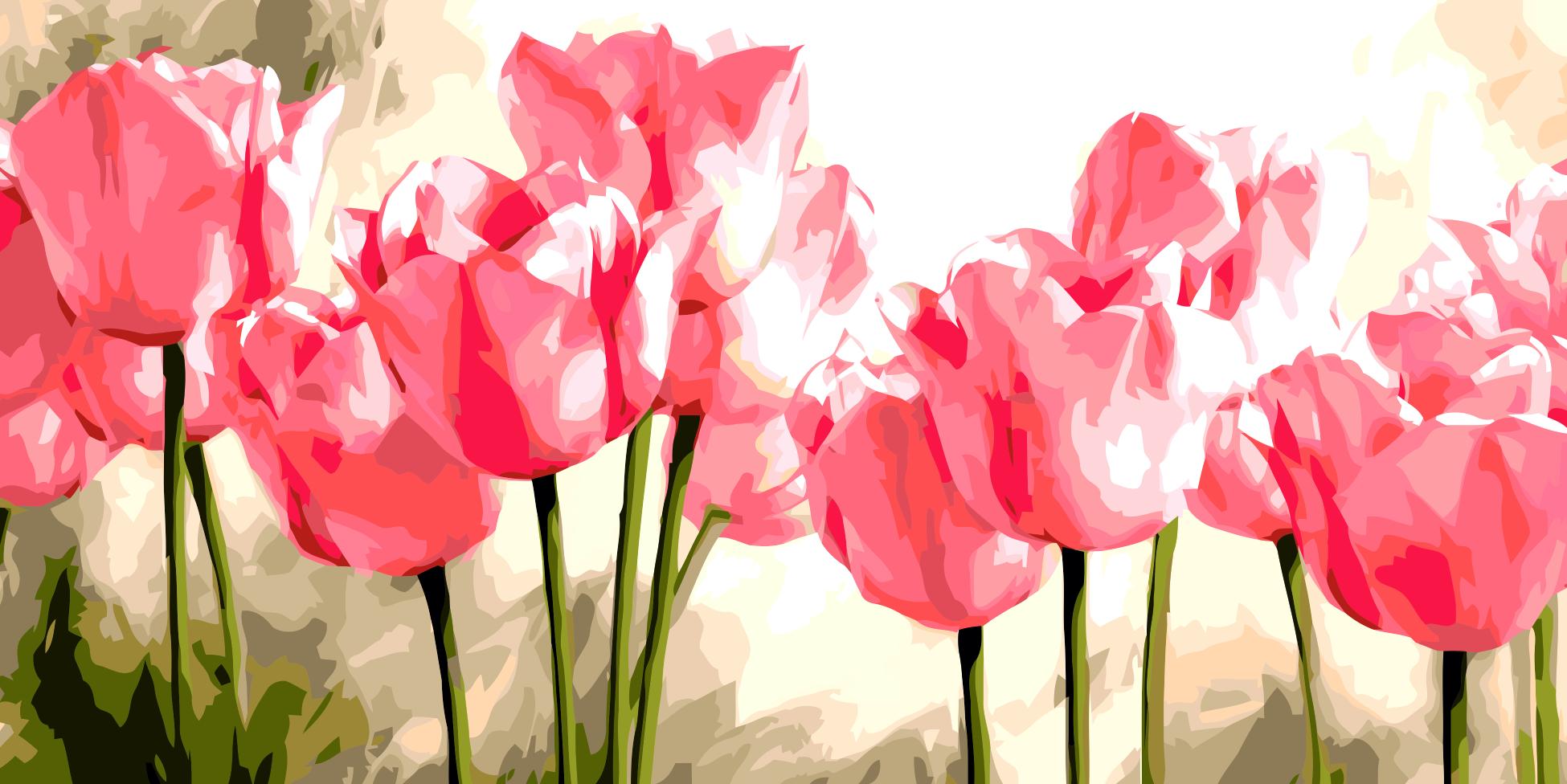 Pink Tulips Paint by Numbers