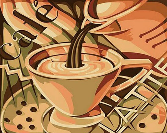 Pouring Coffee Paint by Numbers