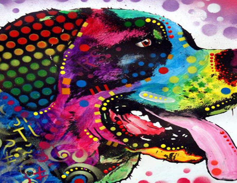 Psychedelic Dog Paint by Numbers