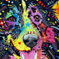 Psychedelic Dog Face Painting by Numbers