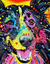 Psychedelic Dog Face Painting by Numbers