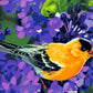 Purple Flowers Bird Paint by Numbers