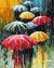 Colorful Umbrellas Paint by Numbers