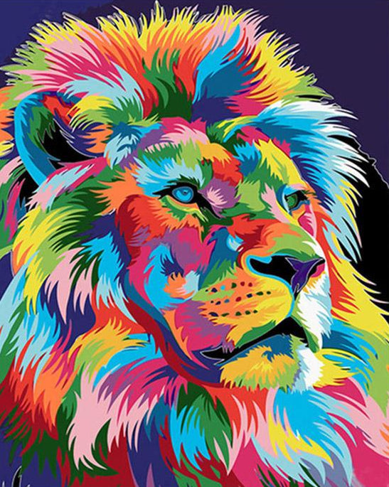 Rainbow Lion Paint by Numbers