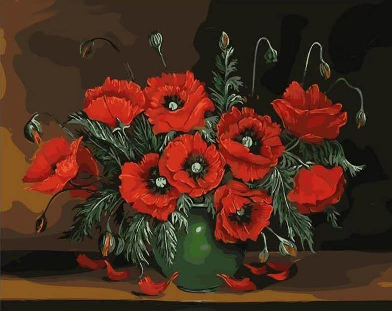 Corn Poppies Paint by Numbers