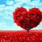 Red Heart Tree Paint by Numbers