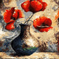 Red Poppies Painting by Numbers