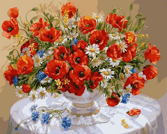 Poppies & Daisies Paint by Numbers