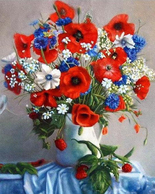 Red Poppies Paint by Numbers
