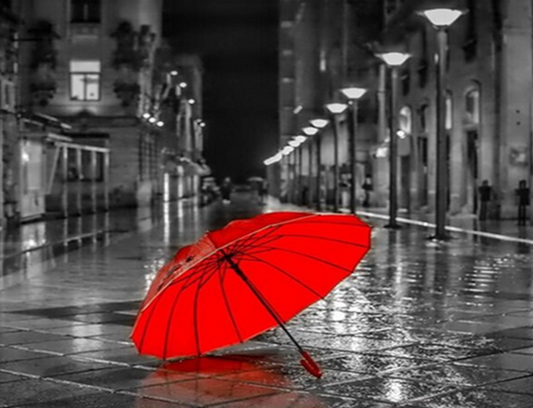 Red Umbrella Paint by Numbers