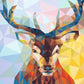 Reindeer Cubism Art Paint by Numbers
