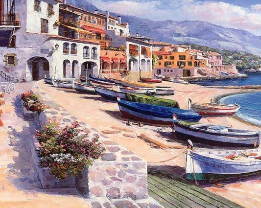Resting Boats Painting by Numbers