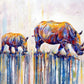 Rhino with Baby Paint by Numbers