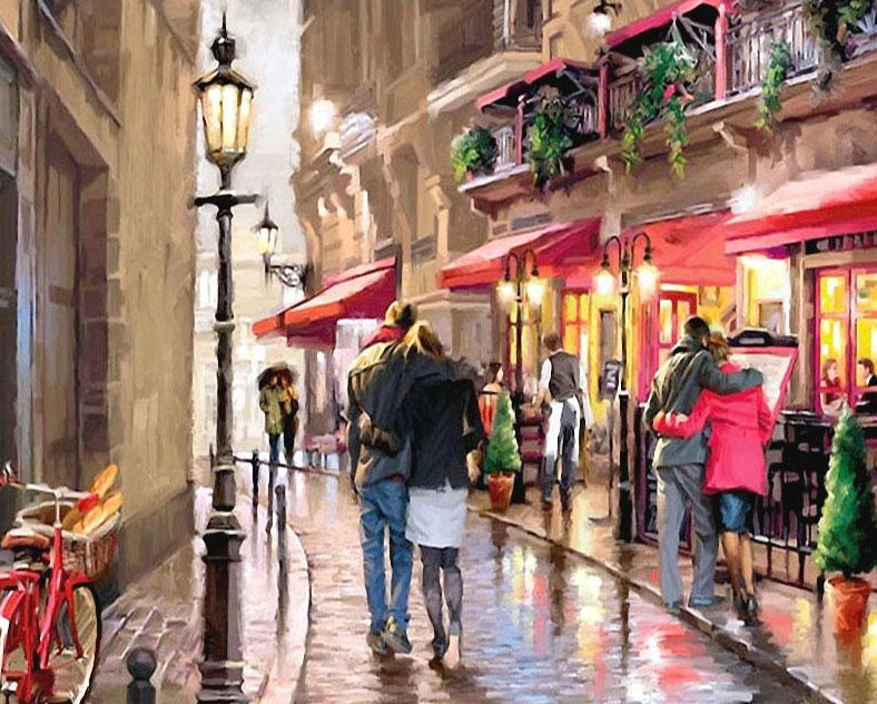 Couples on Streets Paint by Numbers