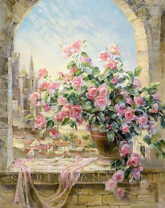 Rose Vase Paint by Numbers