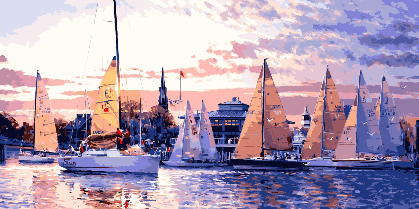 Ships with High Masts Paint by Numbers