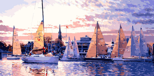 Ships with High Masts Paint by Numbers