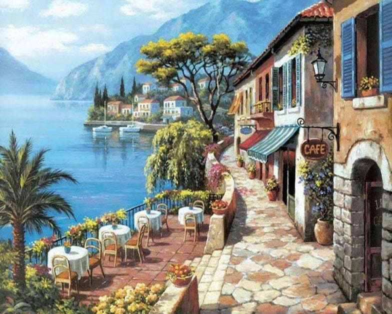 Sea Side Cafe Paint by Numbers