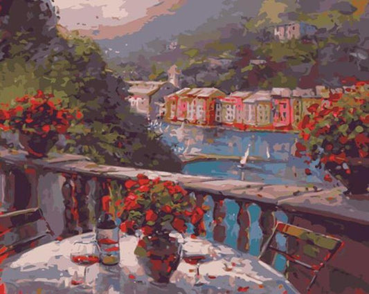 Floral Balcony Paint by Numbers