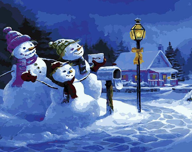 Snowman Family Paint by Numbers