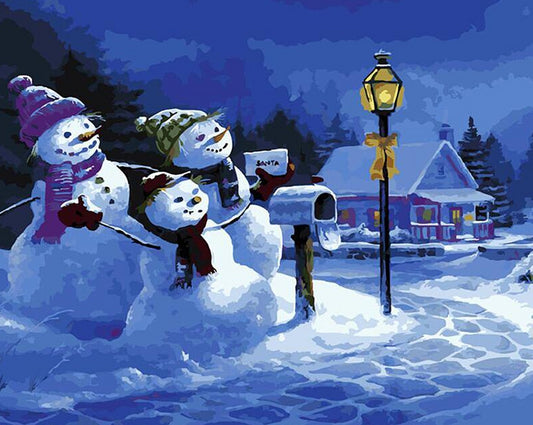 Snowman Family Paint by Numbers