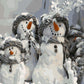 Snowmen with Hats Paint by Numbers