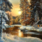 Snows-cape & Sunset Paint by Numbers