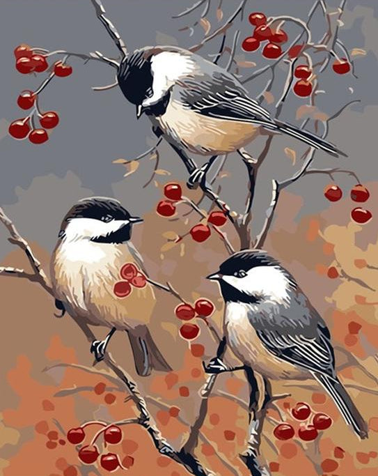 Sparrows on Tree Paint by Numbers