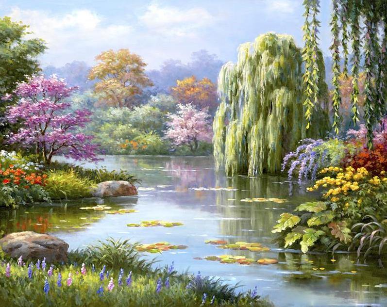 Spring Trees Paint by Numbers