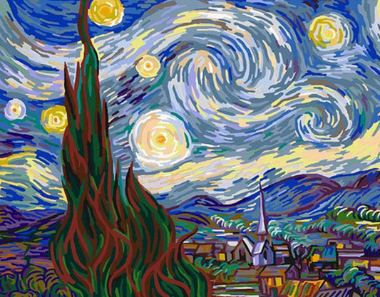 Starry Night Paint by Numbers