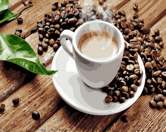 Steaming Coffee Paint by Numbers