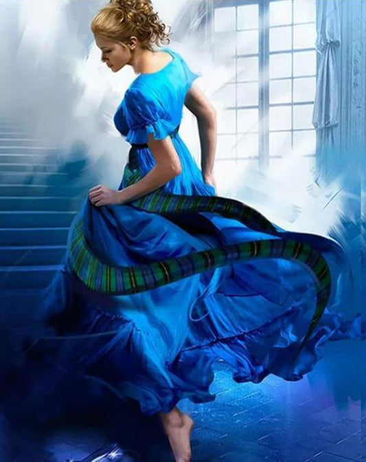 Girl on Stairs Paint by Numbers