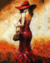 Lady with Hat Bag Paint by Numbers