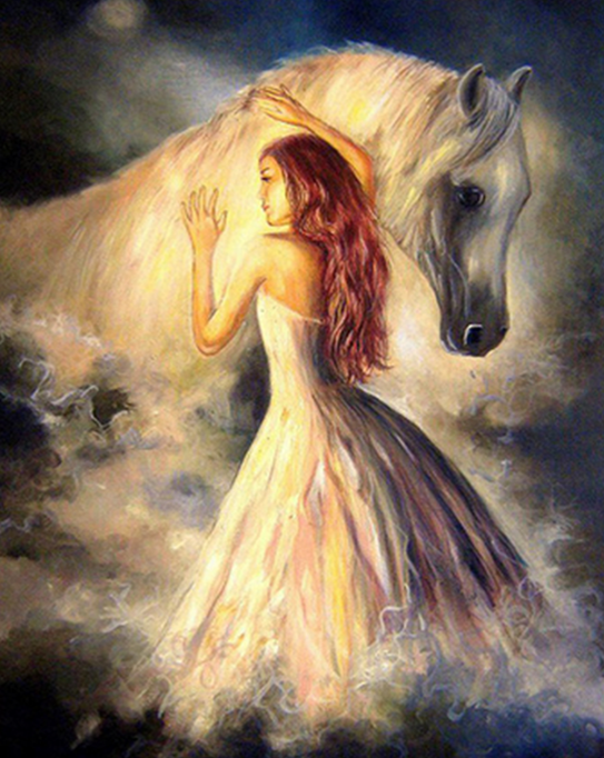 Girl & Horse Paint by Numbers