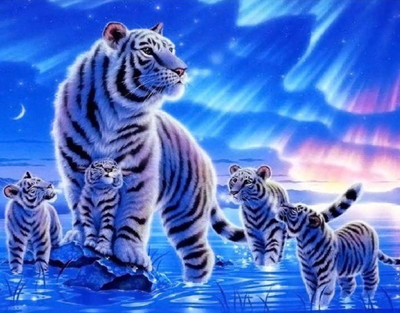 Stunning White Tiger Paint by Numbers