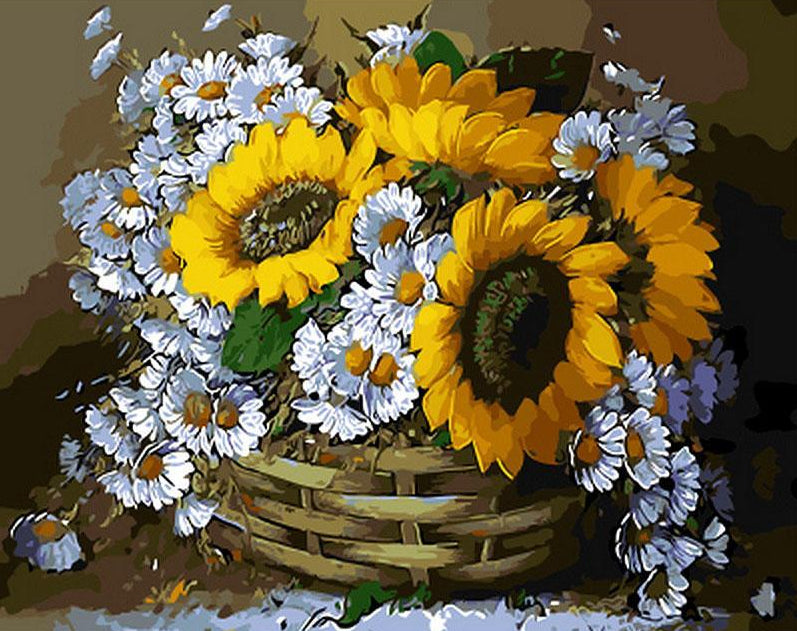 Sunflowers & Daisies Paint by Numbers