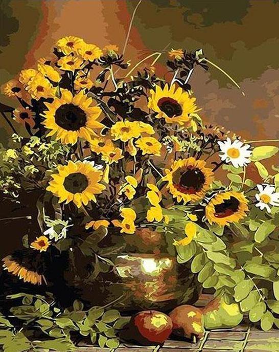 Sunflowers in Metal Pot Painting Kit
