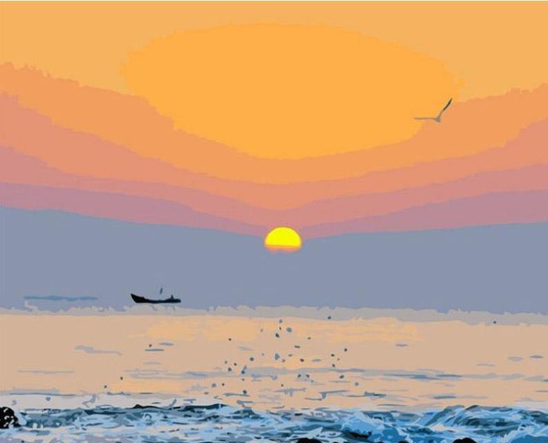 Sunset Sea View Paint by Numbers
