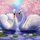 Swans & Lotus Paint by Numbers